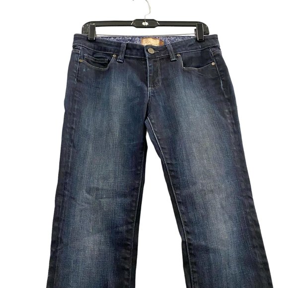 PAIGE Low Rise Premium Denim Jeans Dark Wash Melrose Straight Leg Size 29 - Picture 5 of 8